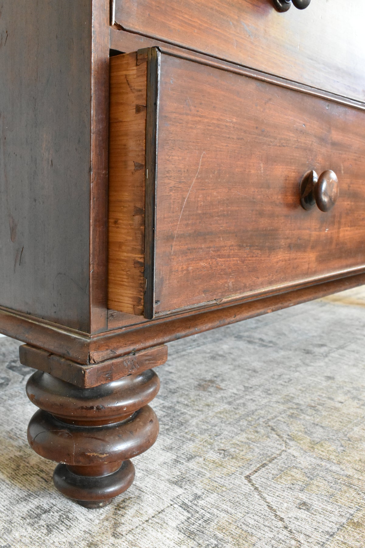 Antique English 2 over 4 chest of drawers