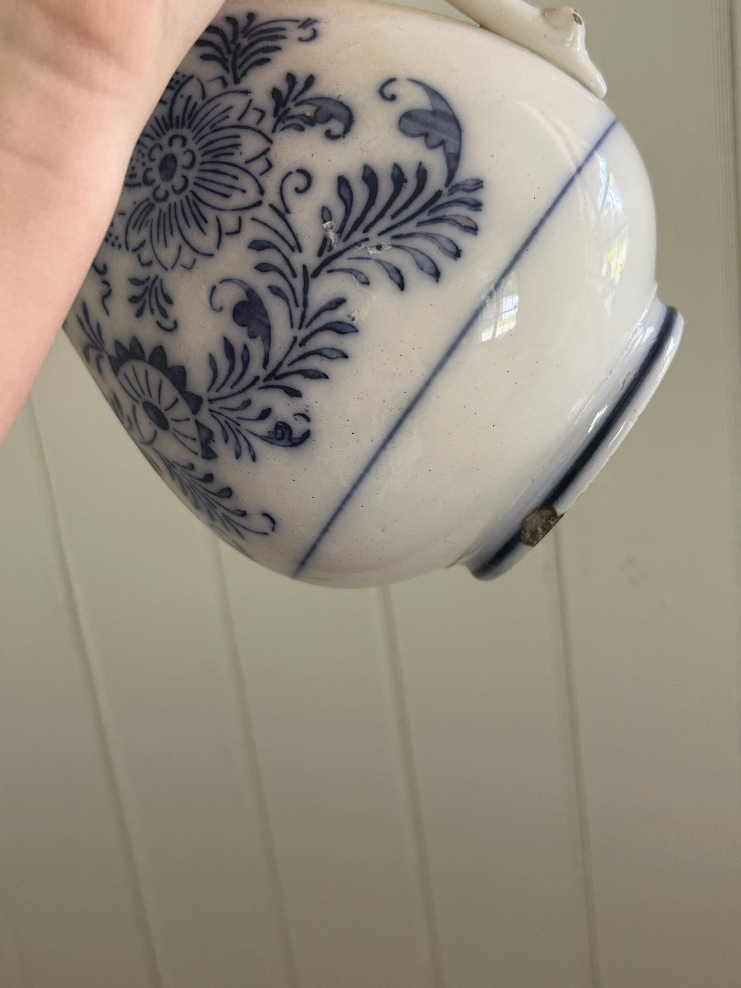 Antique blue wildflower large pitcher