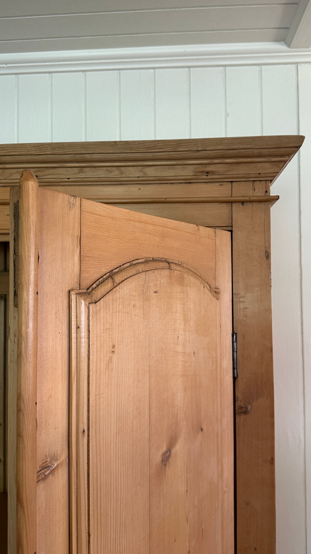 Antique English pine linen press