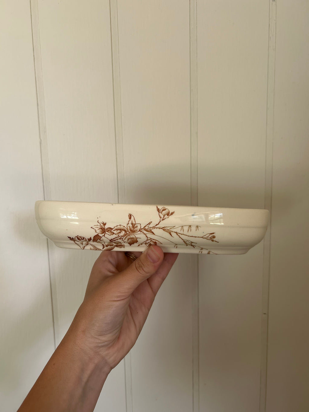 Antique terre de fer dish