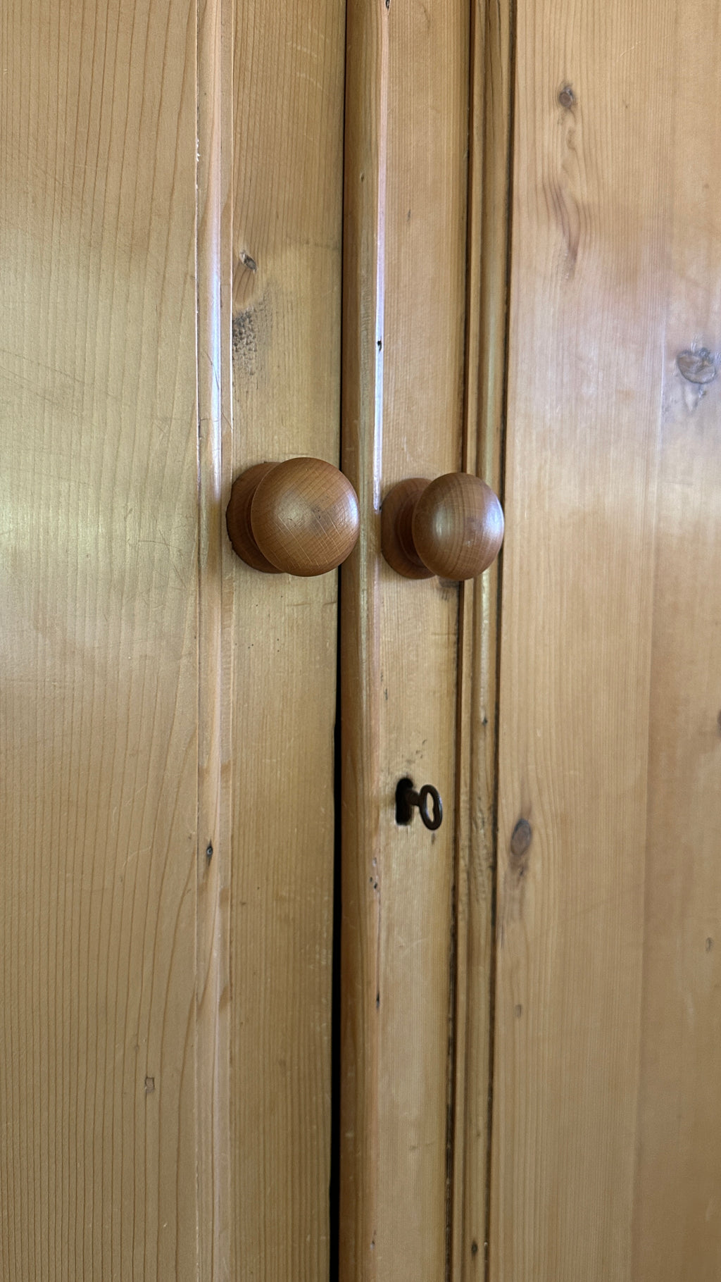 Antique English pine linen press