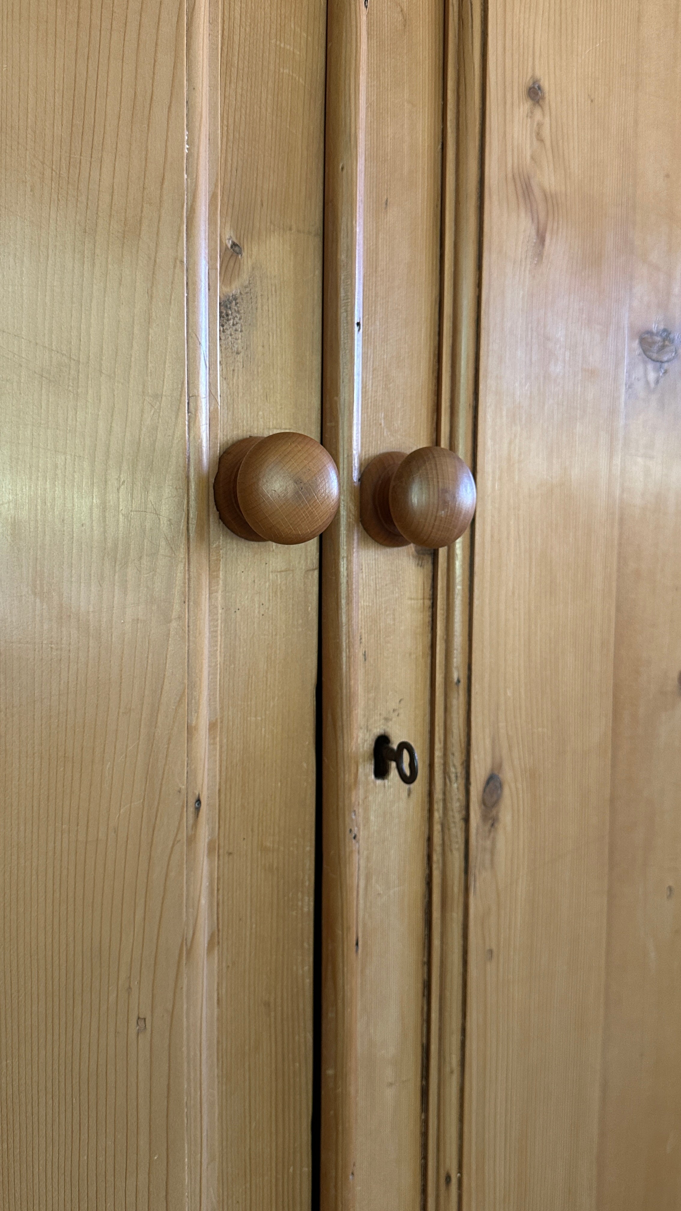 Antique English pine linen press