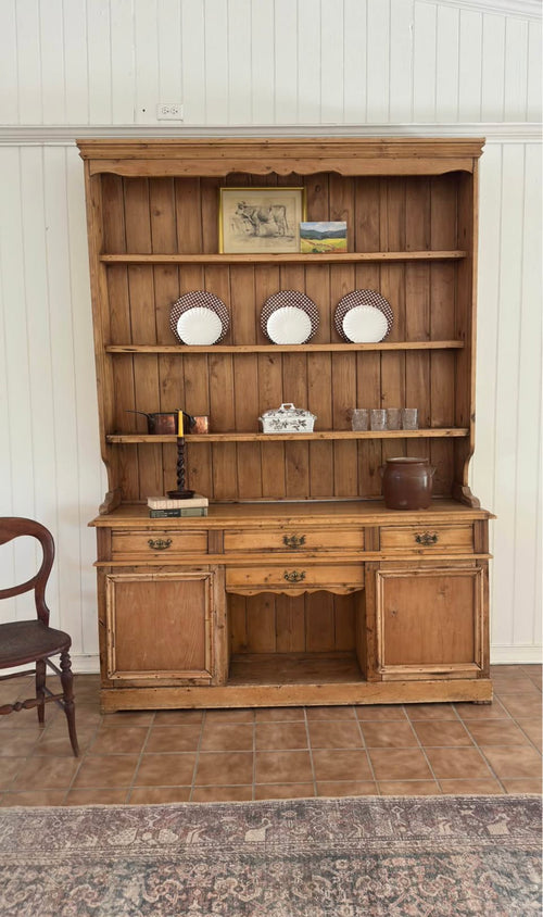 Antique English pine hutch