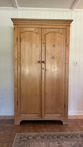 Antique English pine linen press