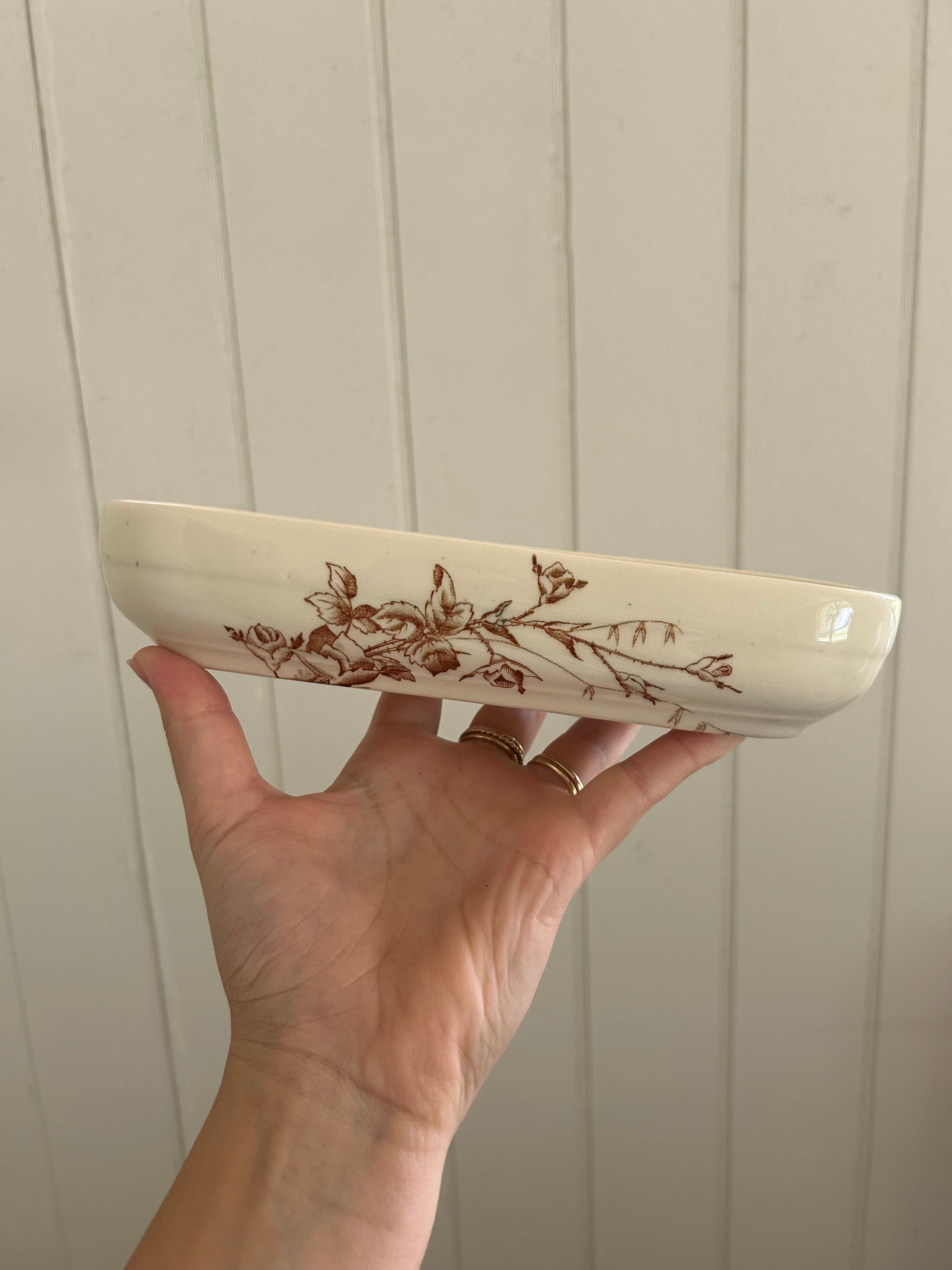 Antique terre de fer dish