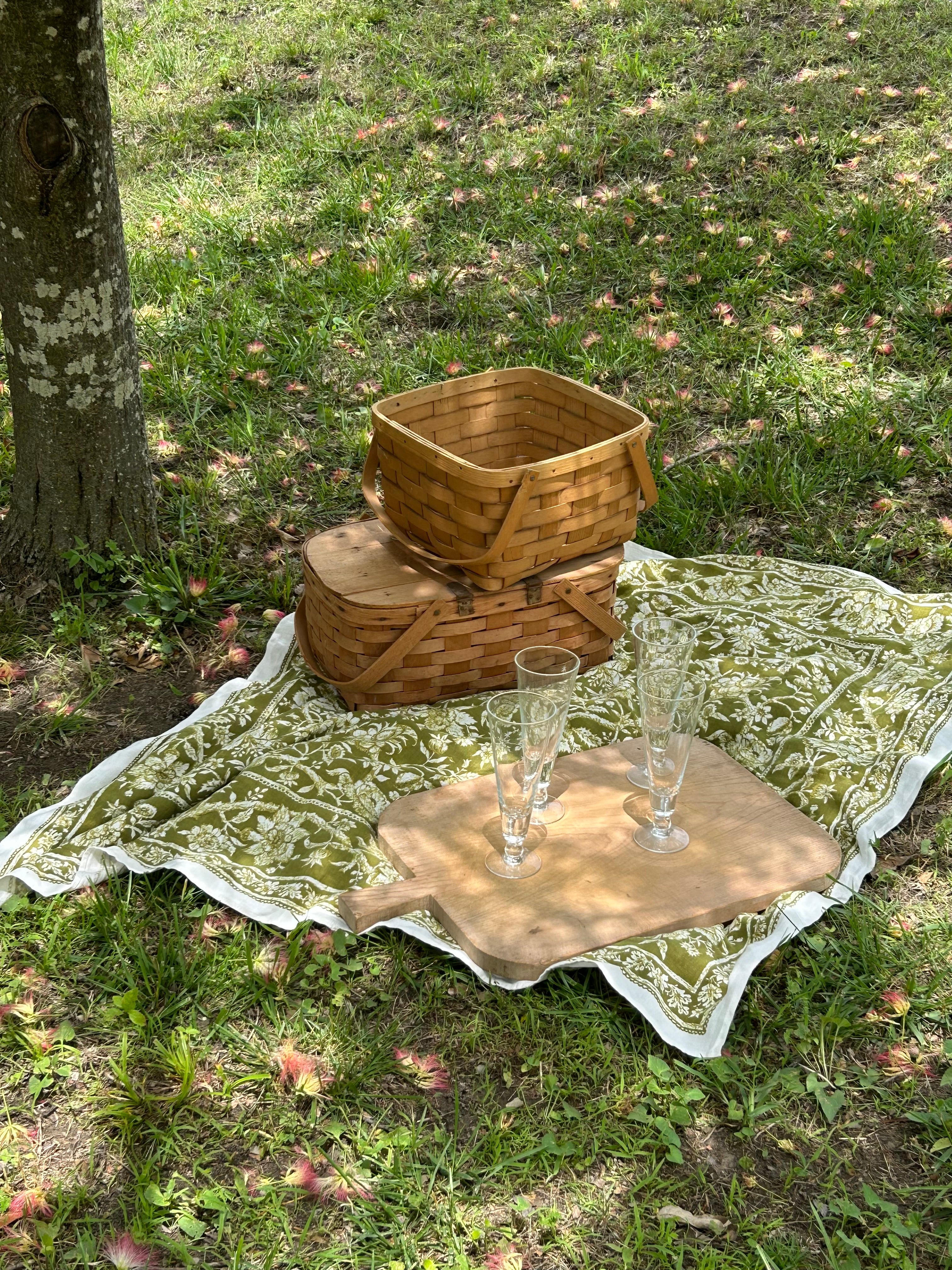 pair of woven baskets