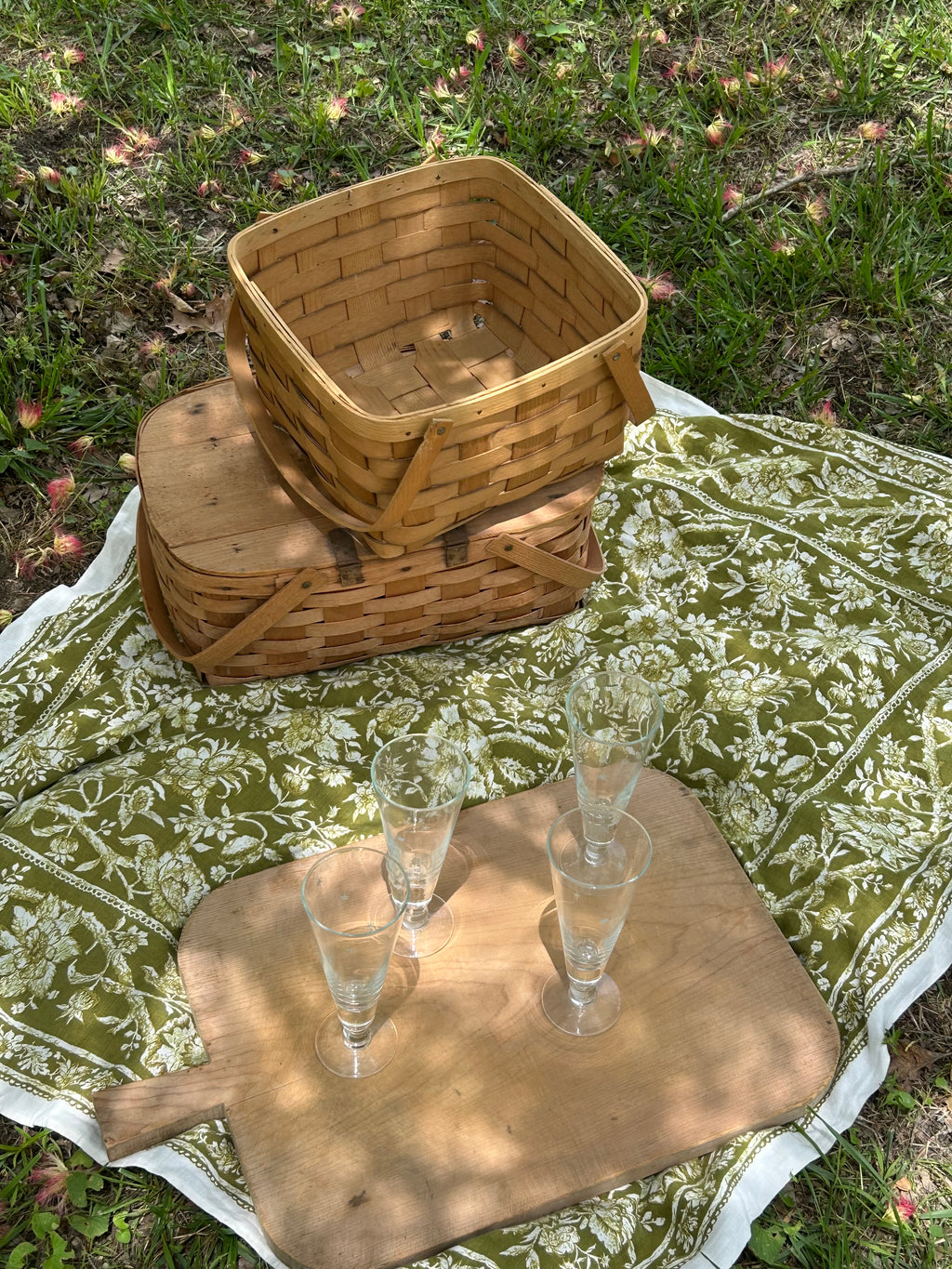 pair of woven baskets