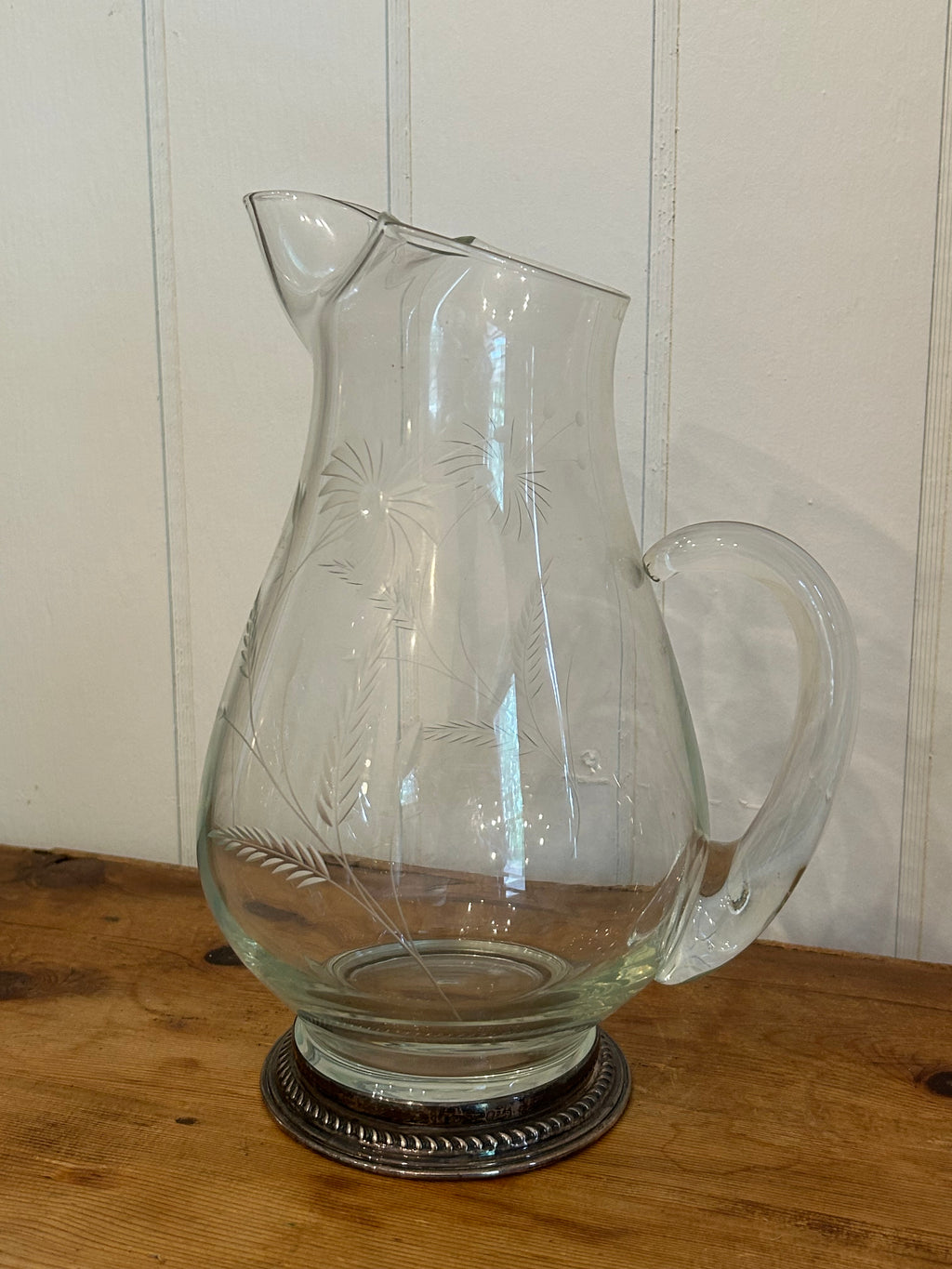 floral cut glass pitcher