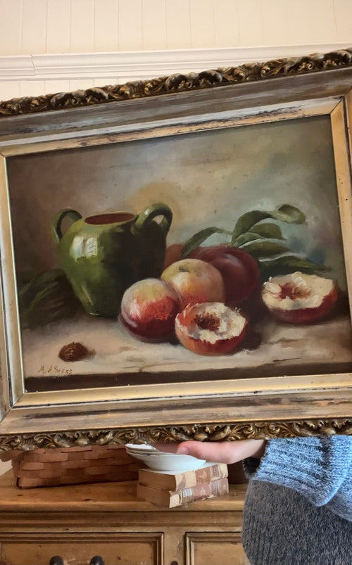 antique still life framed oil painting