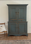 Antique English pine blue chippy cabinet